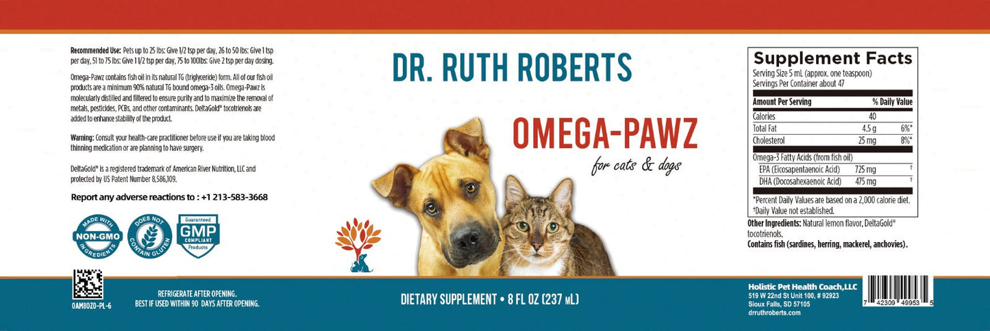 Omega Pawz - Aceite Omega 3 líquido para perros y gatos