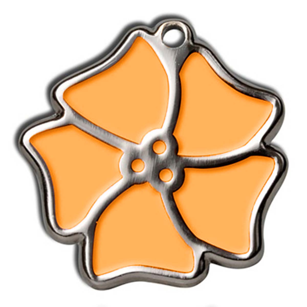 Placa de identificación para perro con flor Aloha naranja (con grabado)
