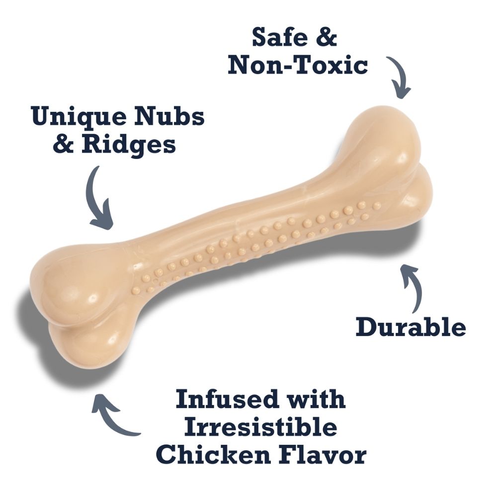 Juguete masticable de nailon Country Living para perros (sabor a pollo), ideal para masticadores empedernidos.