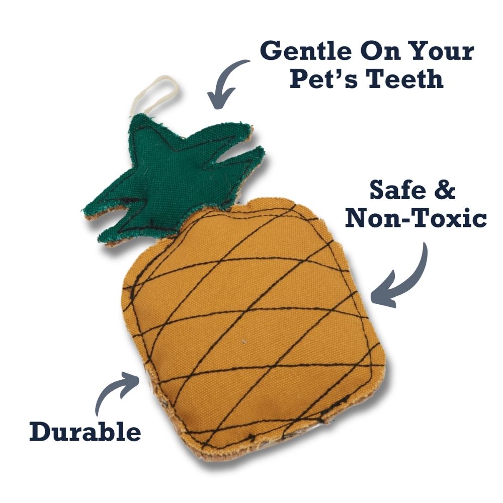 Jouet à mâcher pour chien en toile et jute en forme d'ananas de Country Living – Durable, sûr et non toxique
