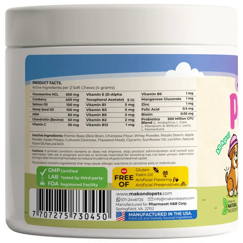 Vitaminas prenatales para perros - 120 comprimidos masticables blandos