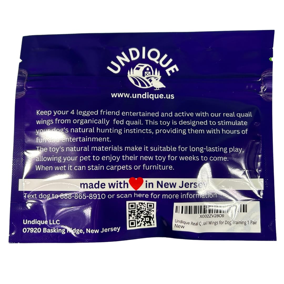 Ailes de caille de qualité supérieure pour le dressage canin - 1 paire, parfum authentique d'oiseaux provenant d'élevages américains, idéal pour le pistage et le dressage à la chasse.