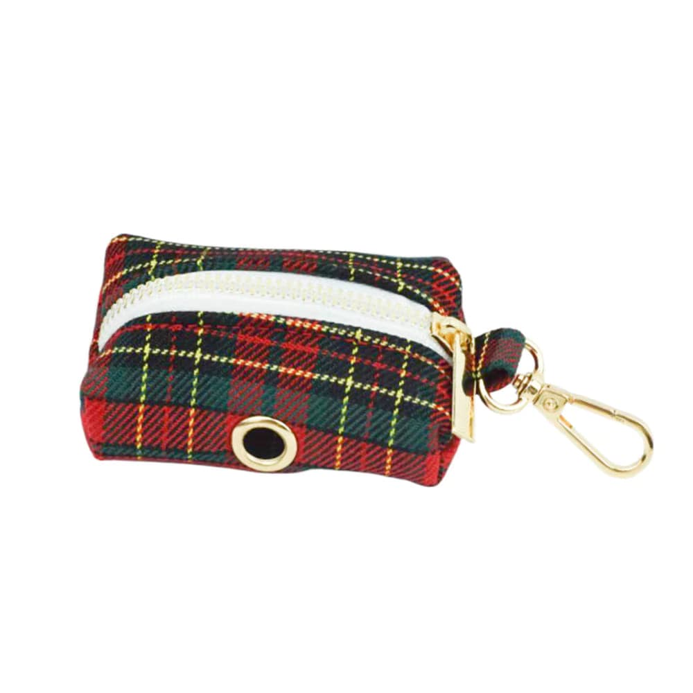 Conjunto clásico navideño de tartán rojo personalizado