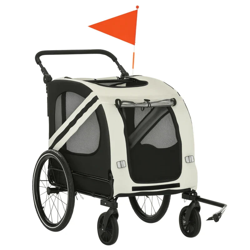 Poussette-remorque pour vélo 2 en 1 pour animaux de compagnie