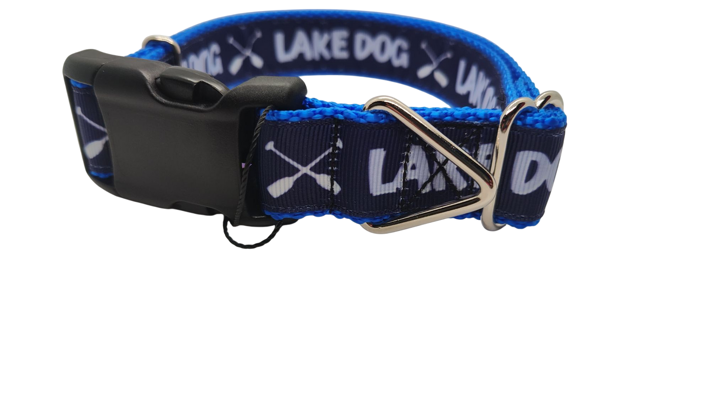 Collar de nailon azul para perros Lake Dog