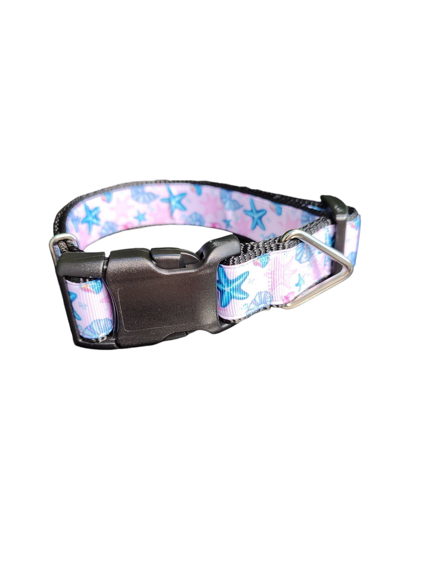 Collier pour chien en nylon avec motif étoiles de mer et escargots