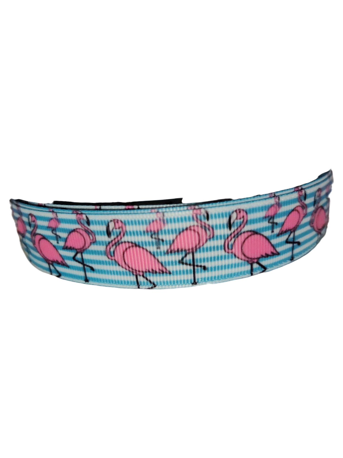 Collar de nailon para perro con rayas de flamenco