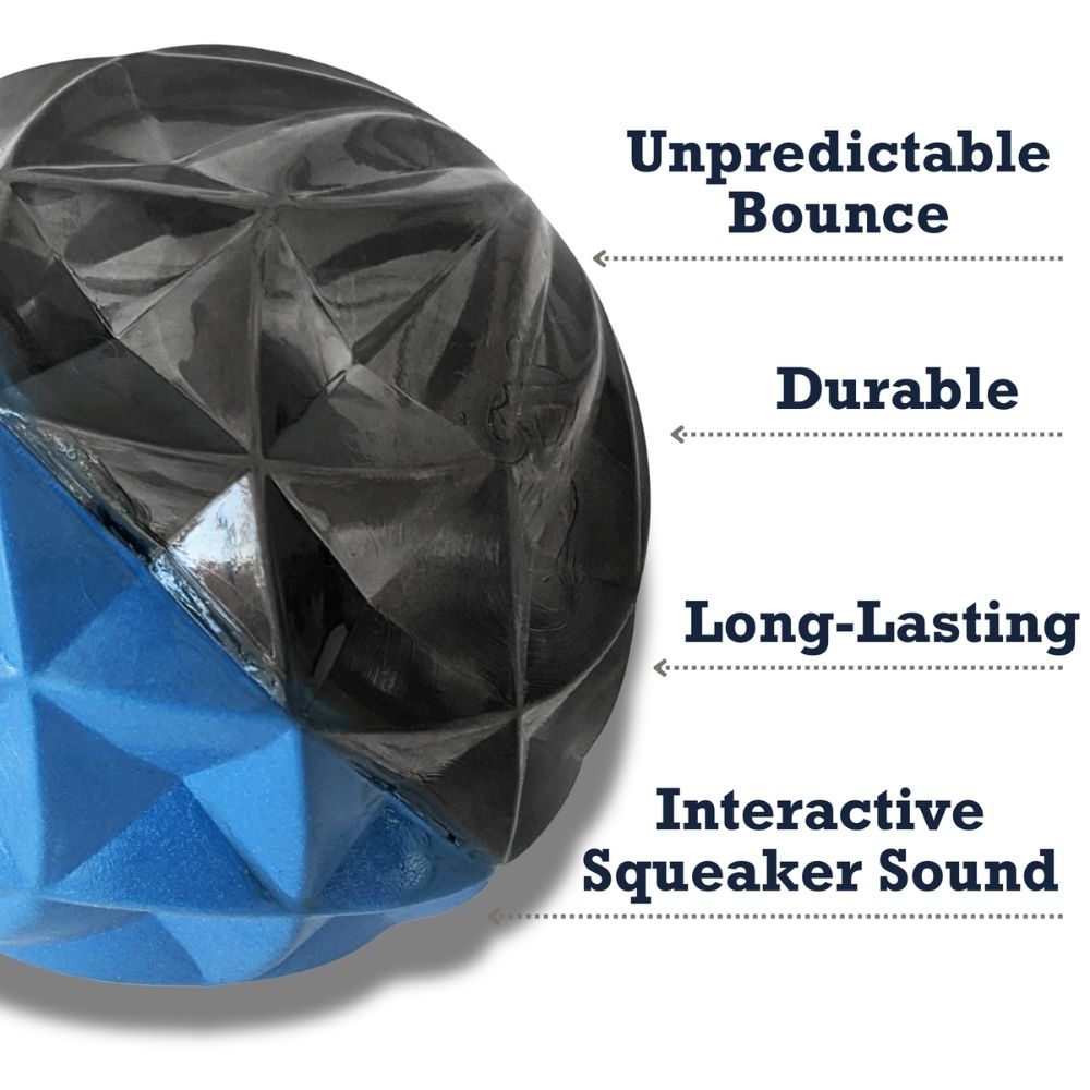 Pelota de juguete para perros con textura geométrica Country Living, juguete interactivo de goma para estimulación mental (tamaño grande)
