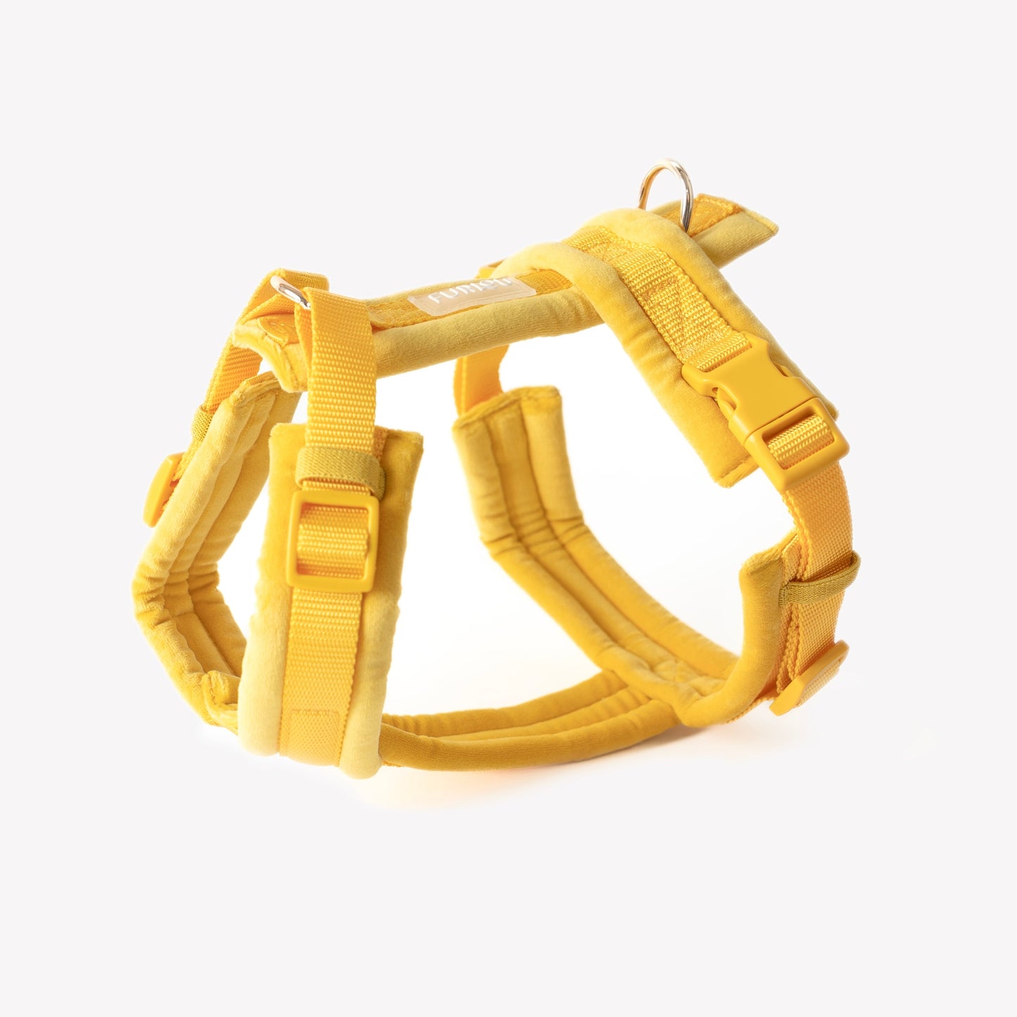 Harnais pour chien jaune en velours