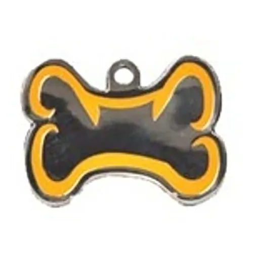 Médaille d'identification pour chien en forme d'os orange - Gravure
