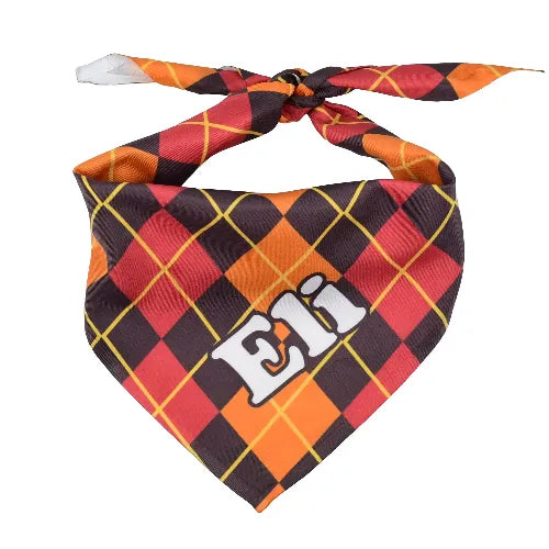 Bandana pour chien à motif losanges personnalisé