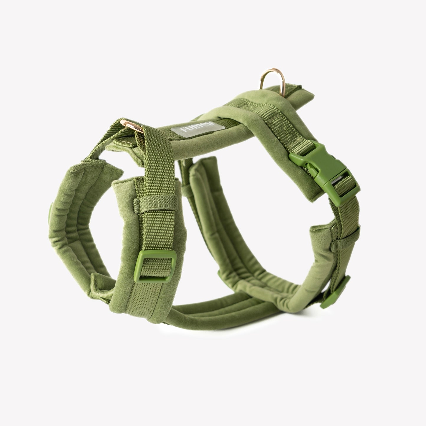Harnais pour chien en velours vert