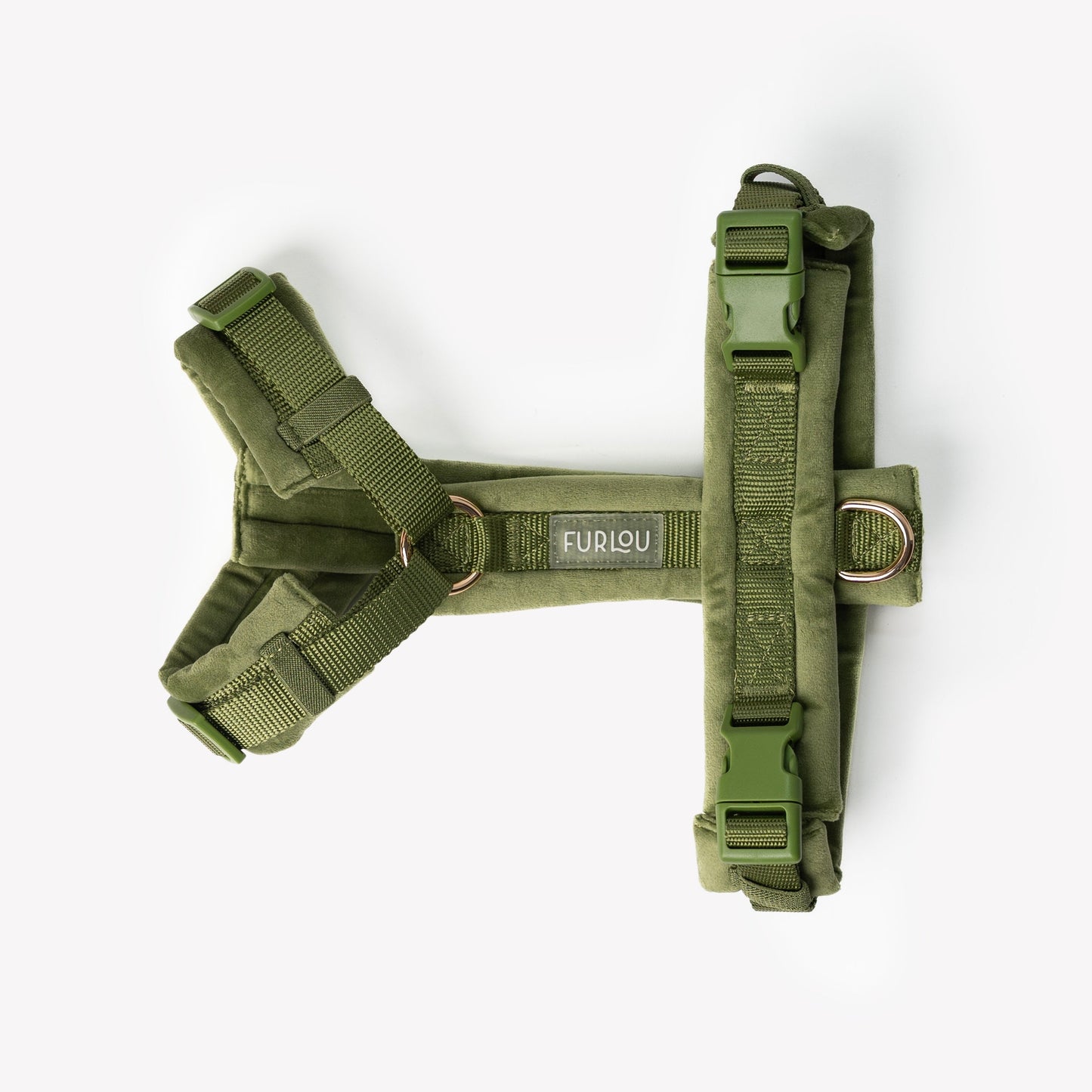 Harnais pour chien en velours vert