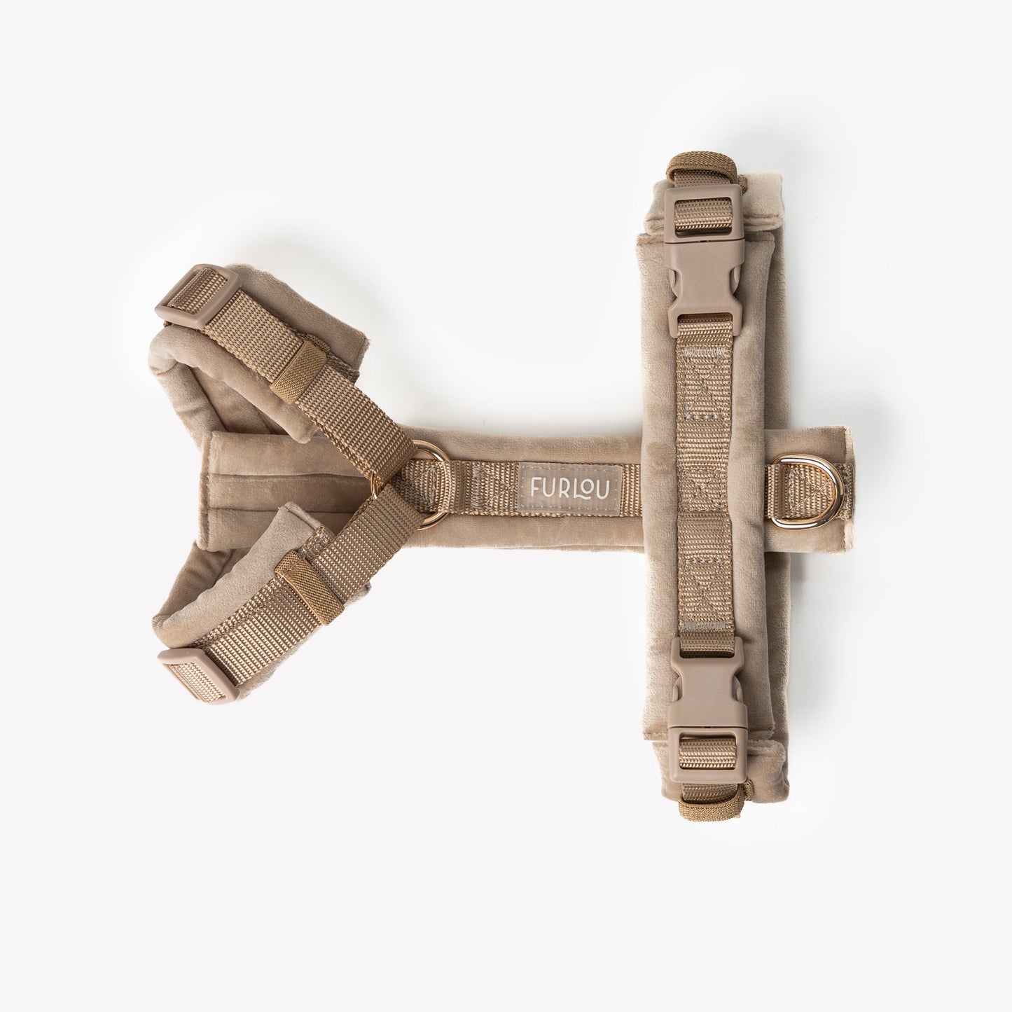 Harnais pour chien en velours sable