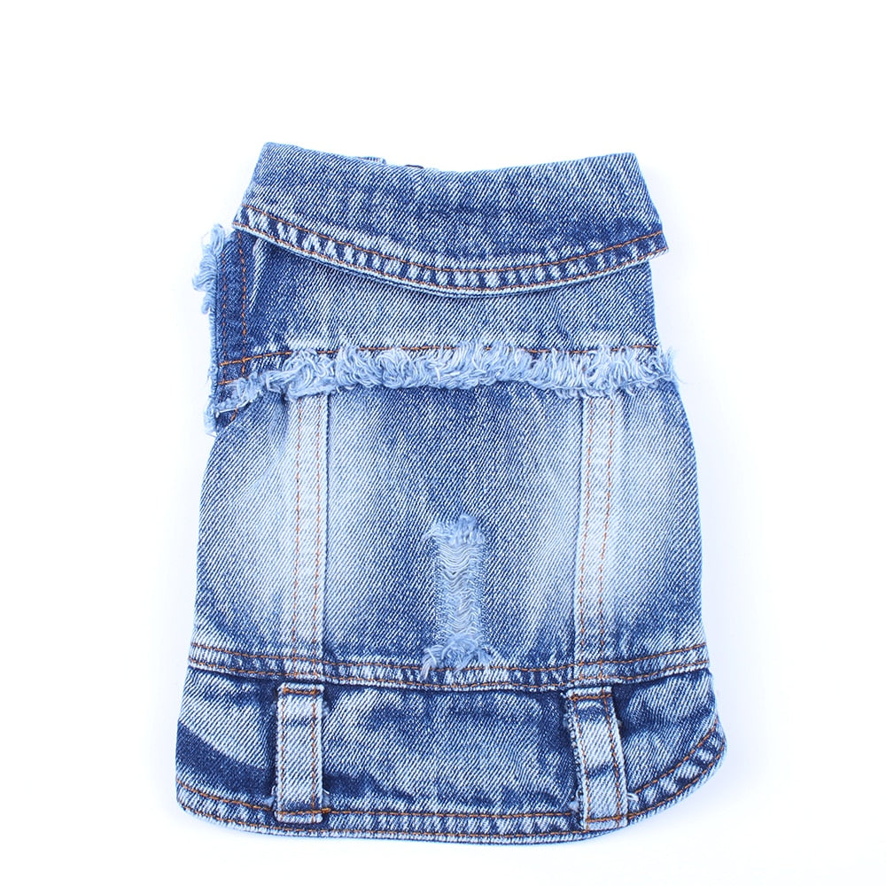 Chaqueta vaquera azul para perro y gato, abrigo y chaleco 