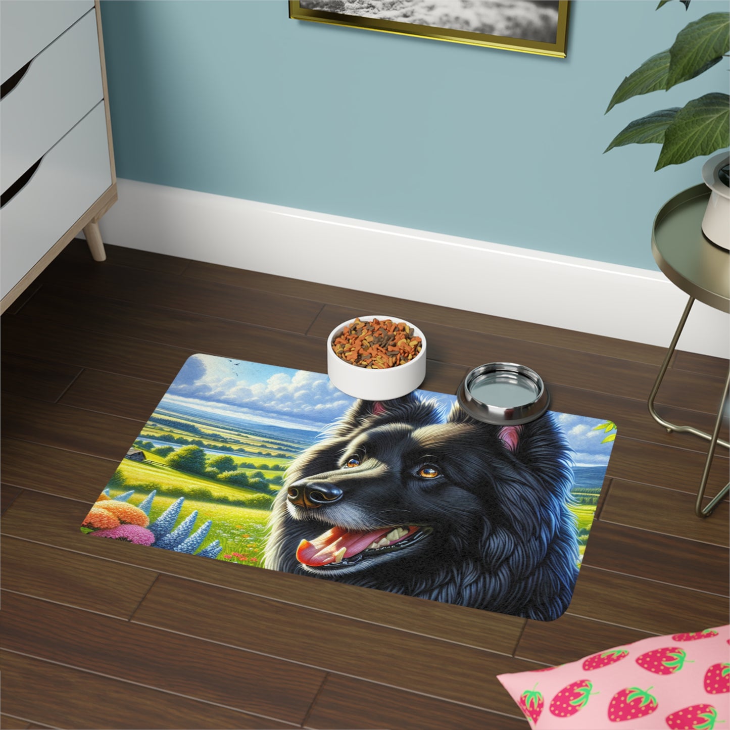 Tapete para comida de mascotas (12 x 18) - Pastor Croata