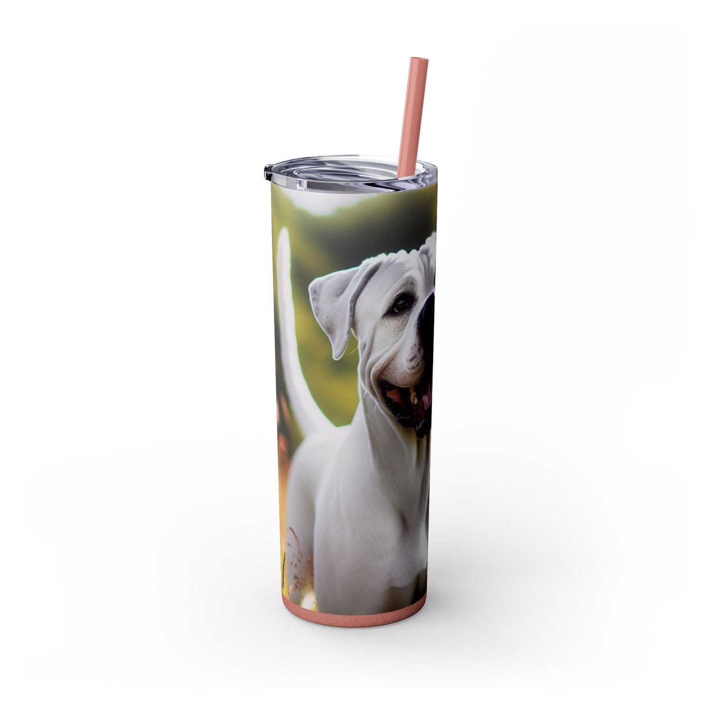 Vaso Dogo Argentino con pajita, 20 oz