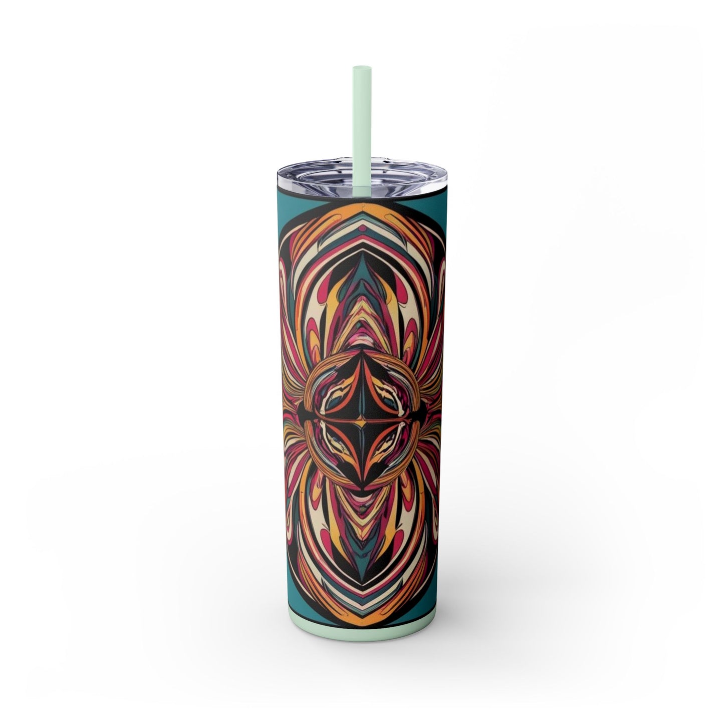 Optical Illusion Skinny Tumbler with Straw, 20oz