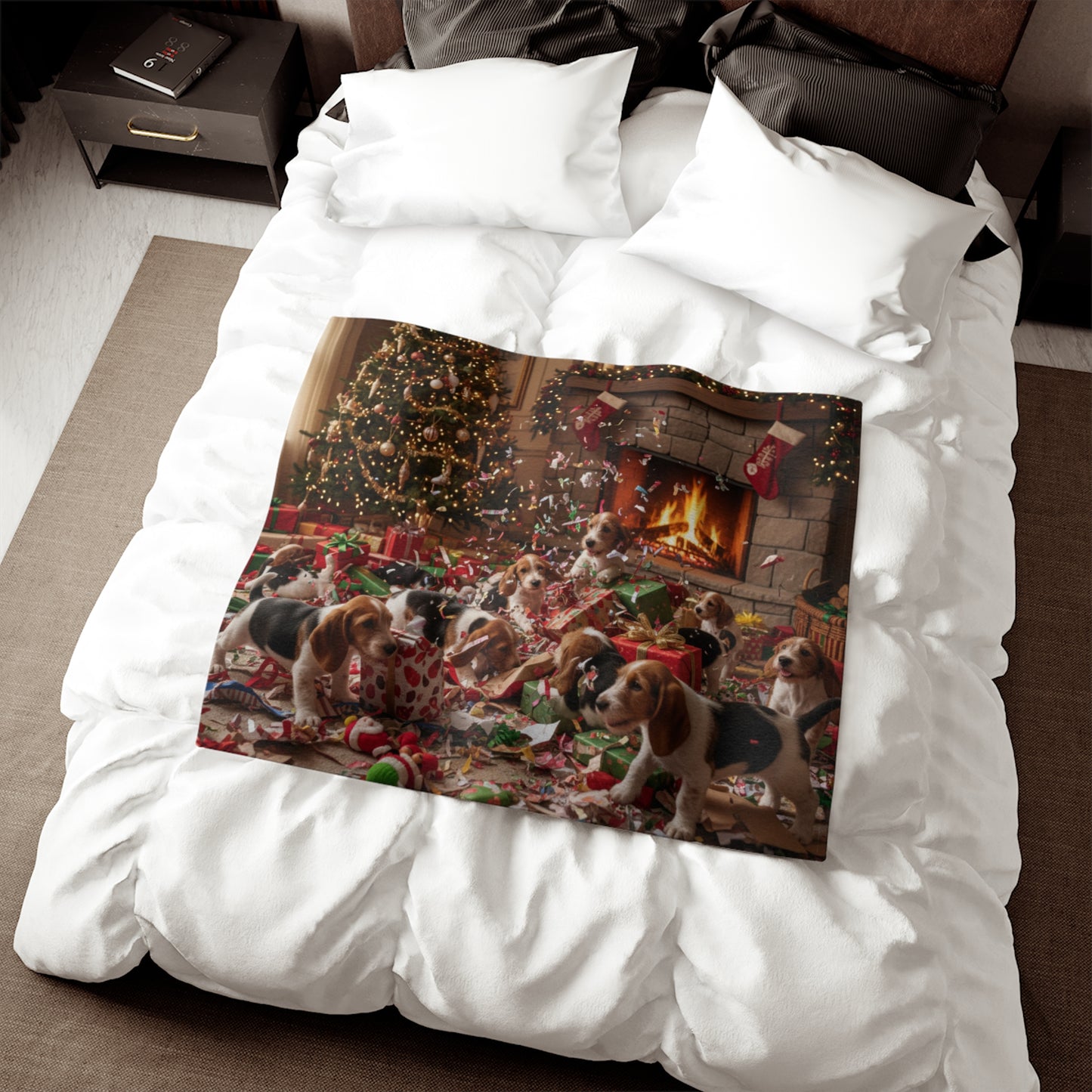 Petit Basset Griffon Vendeen Holiday Frenzy Blanket