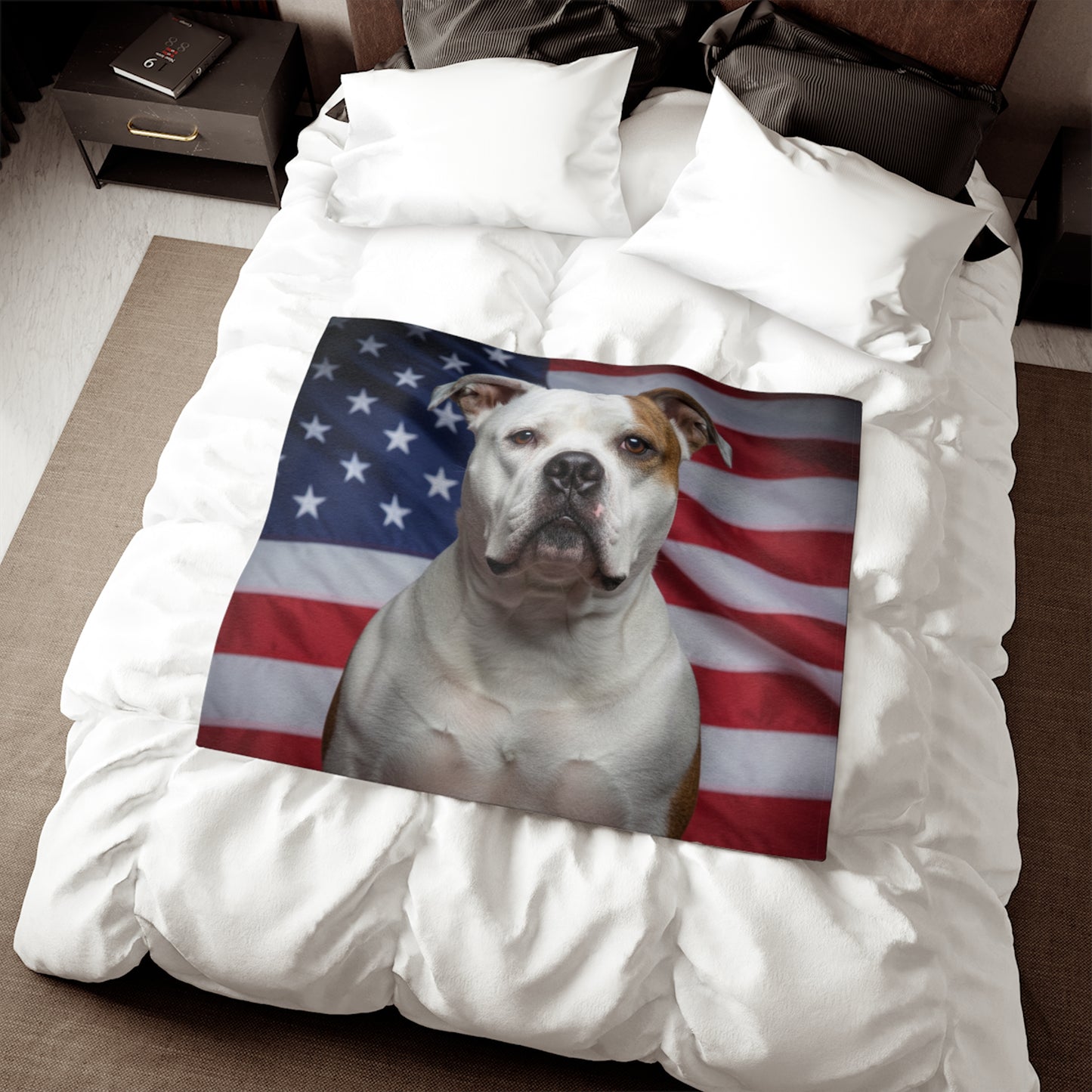 American Bulldog Patriotic Blanket