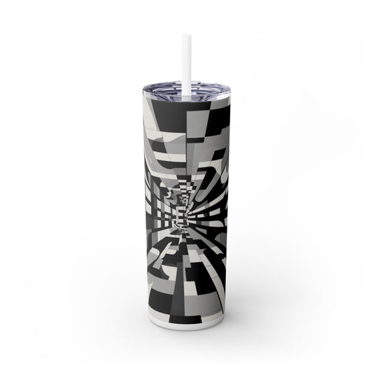 Optical Illusion Skinny Tumbler with Straw, 20oz