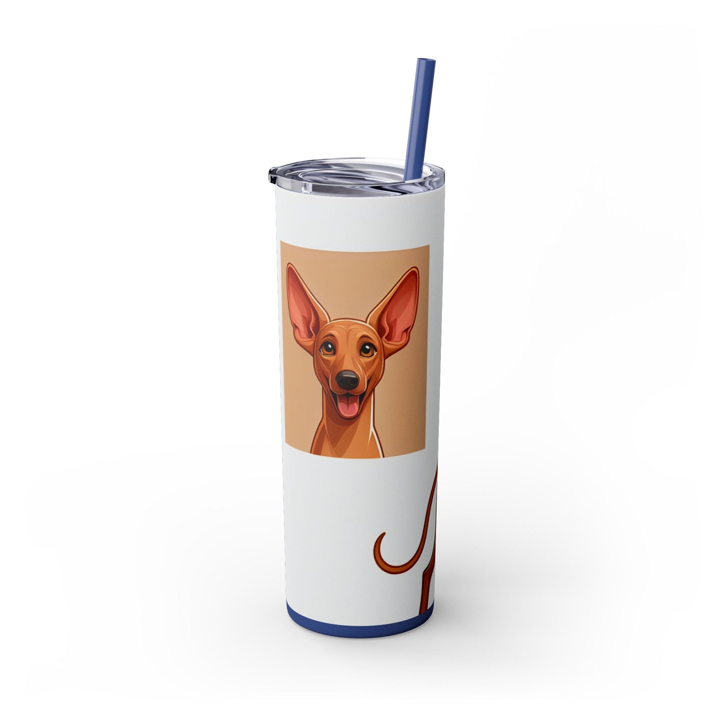 Pharaoh Hound Skinny Tumbler with Straw, 20oz