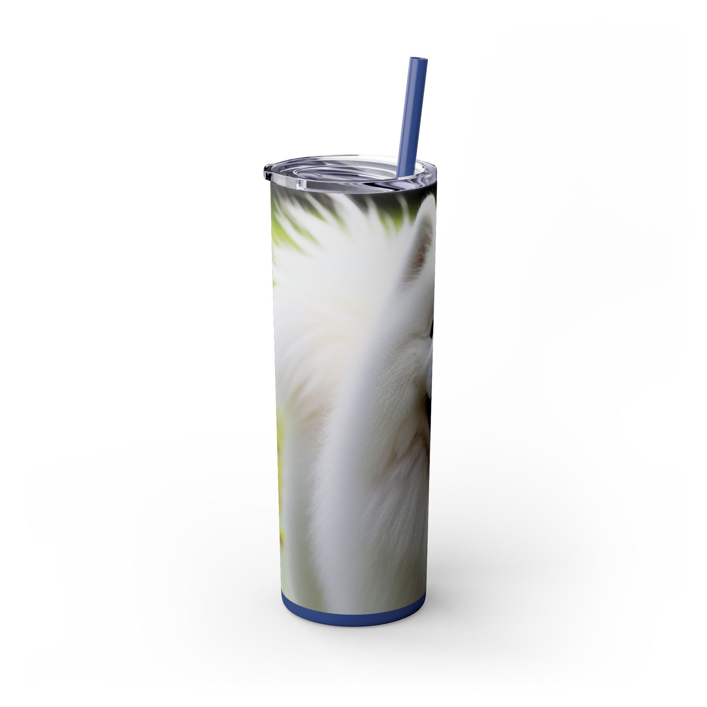 Samoyed Skinny Tumbler with Straw, 20oz