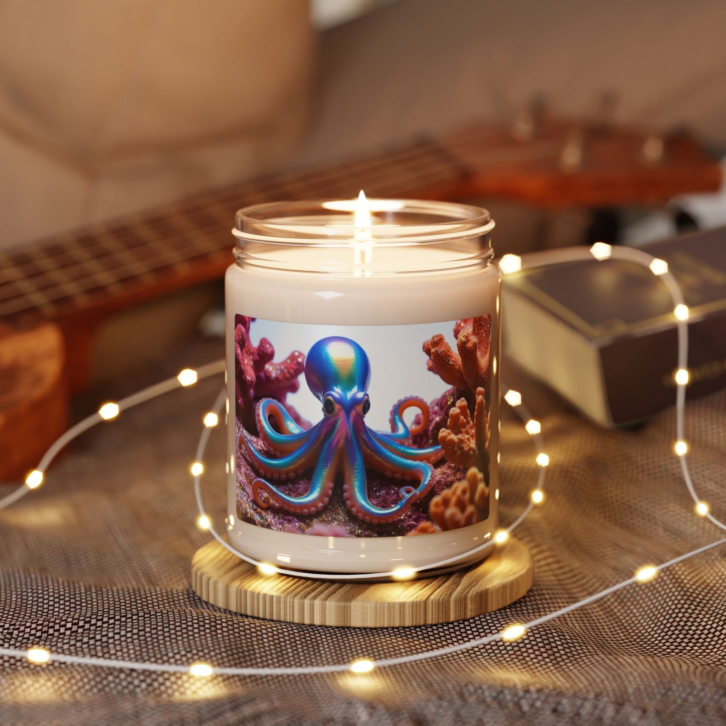 Octopus in Coral- Scented Soy Candle, 9oz