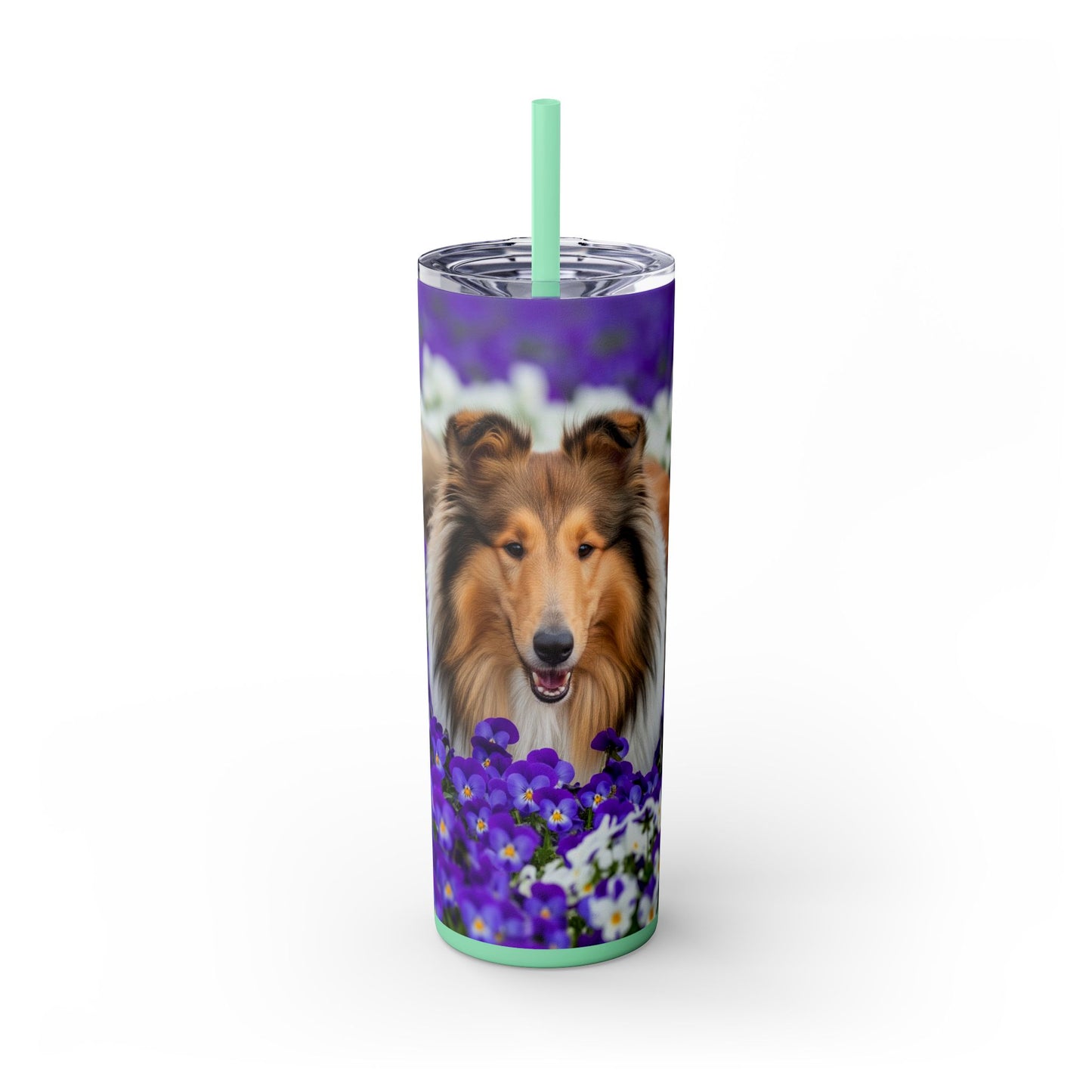 Gobelet isotherme Collie Skinny avec paille, 590 ml