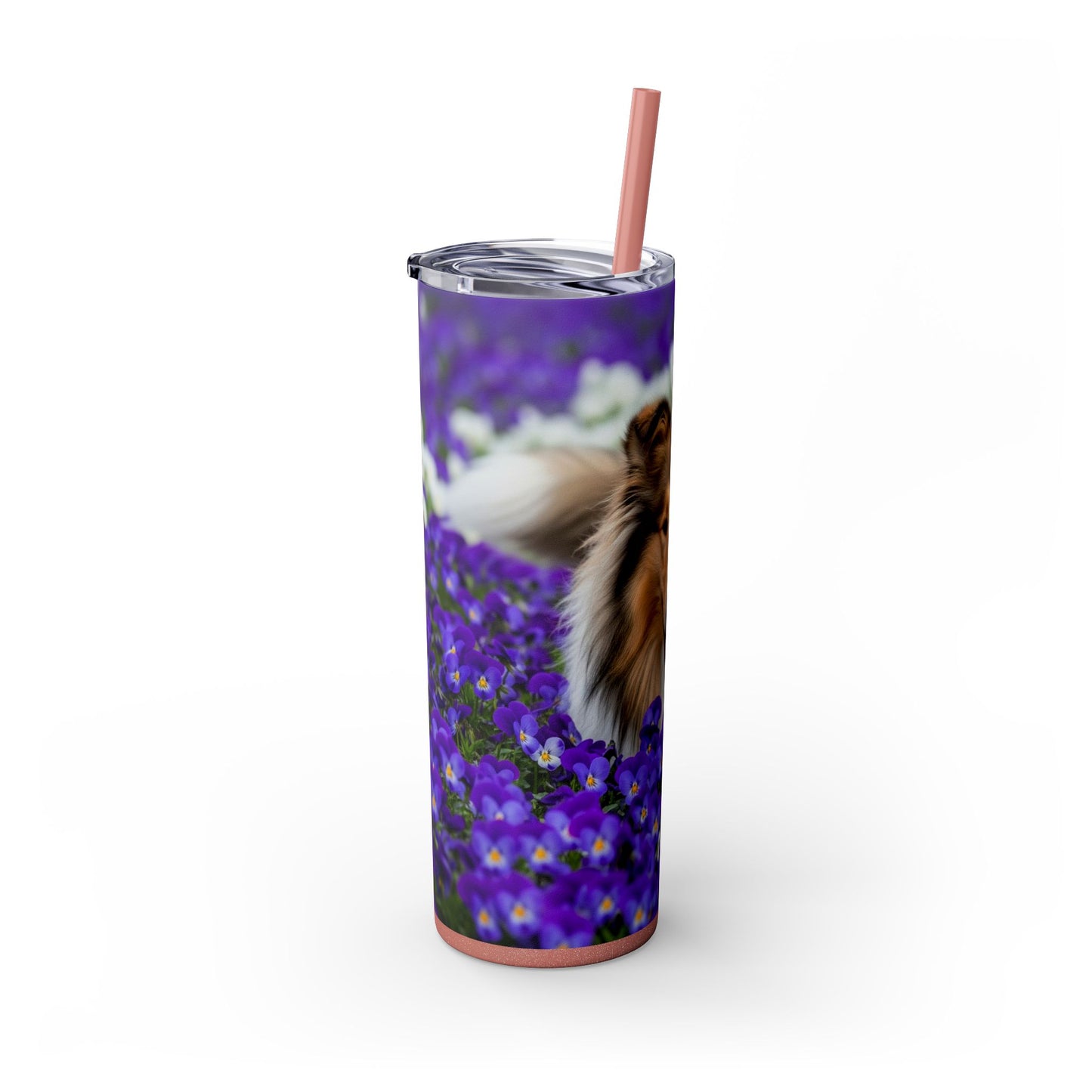 Gobelet isotherme Collie Skinny avec paille, 590 ml