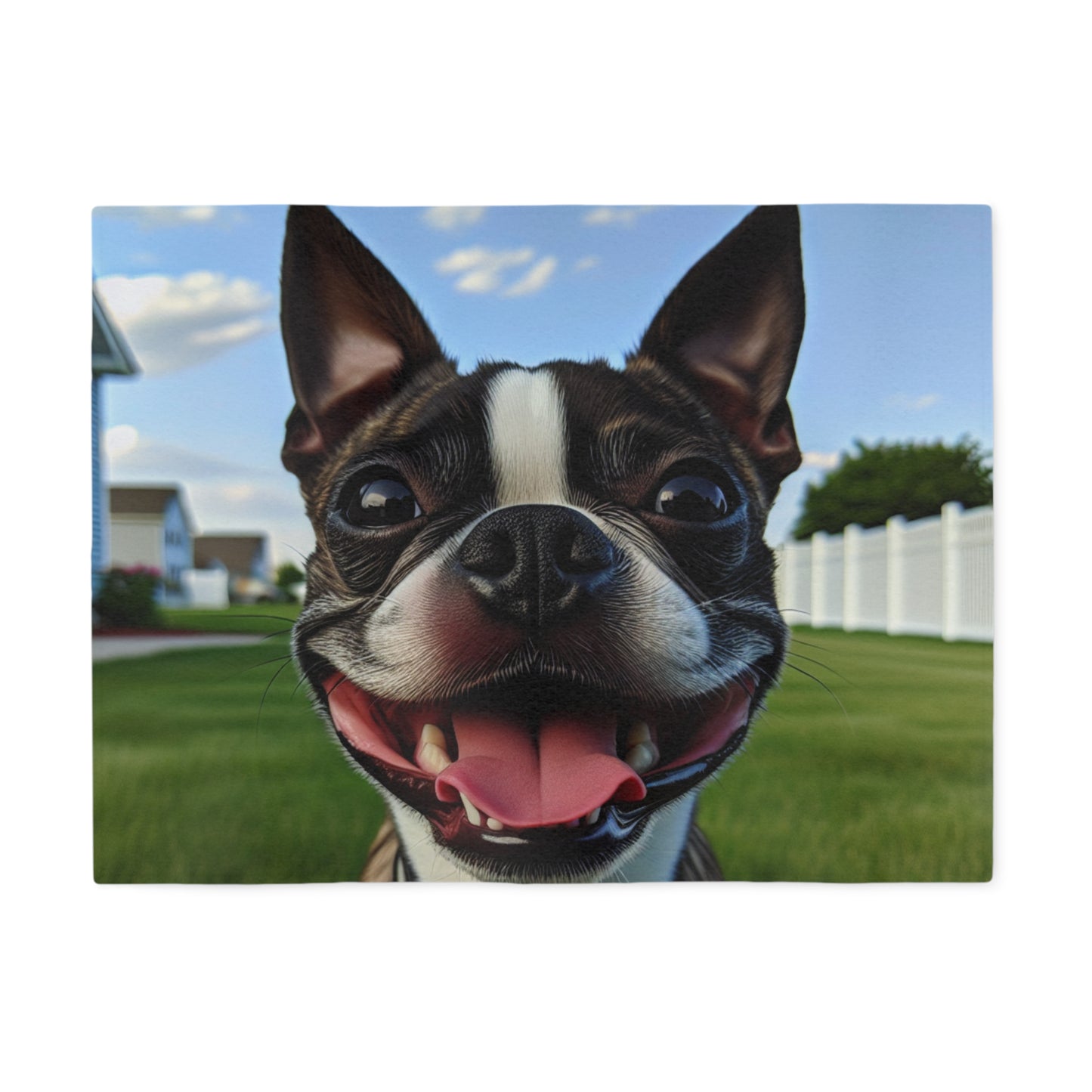 Boston Terrier Sweatshirt Blanket