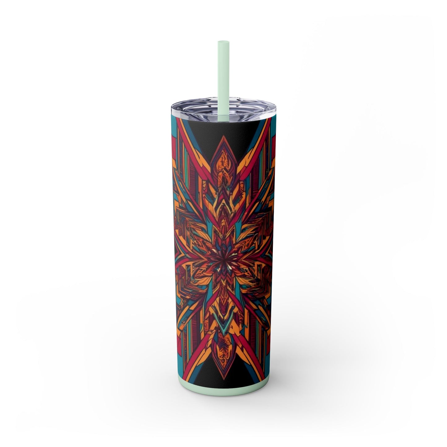 Optical Illusion Skinny Tumbler with Straw, 20oz