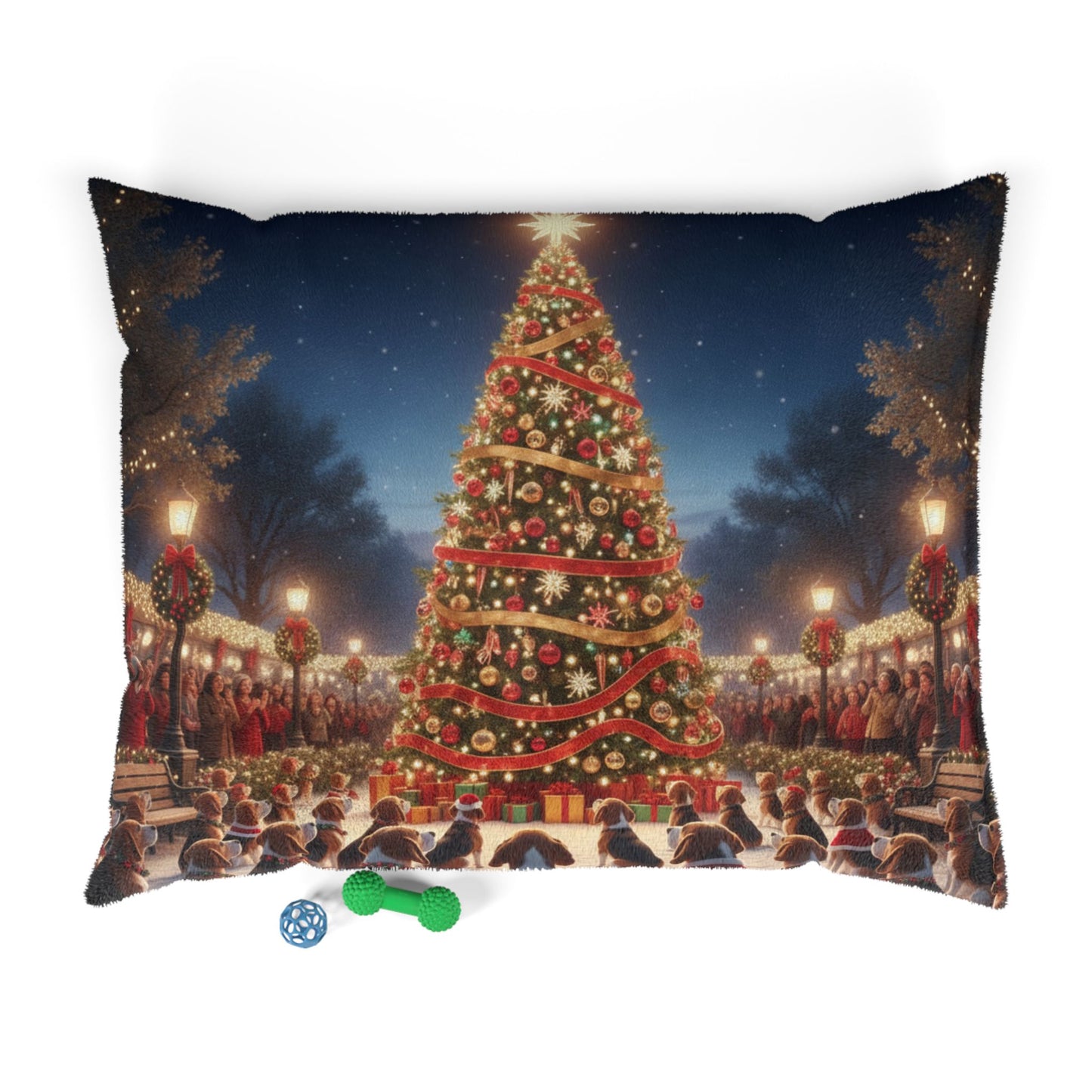 Christmas Tree Lighting Celebration Pet Bed