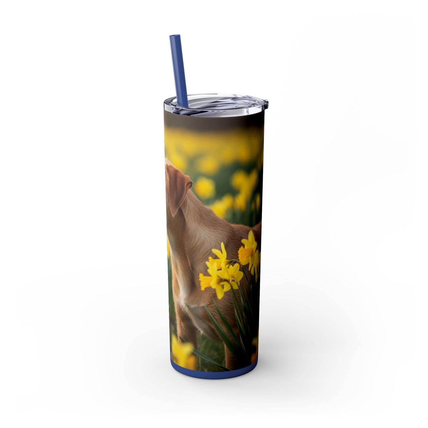 Portuguese Podengo Pequeno Skinny Tumbler with Straw, 20oz