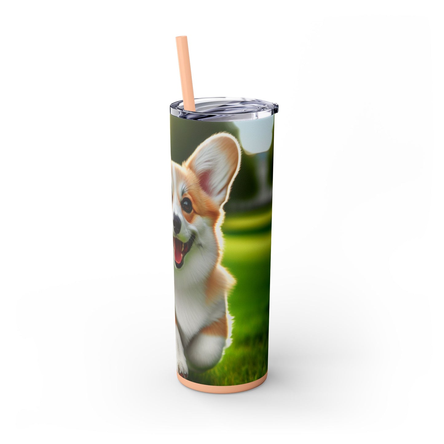 Welsh Corgi Pembroke Skinny Tumbler with Straw, 20oz