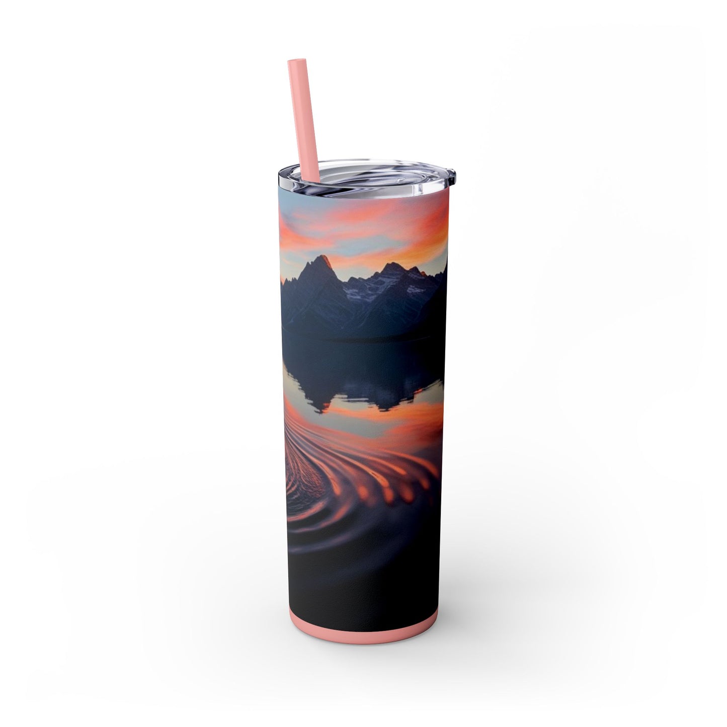Ripple in a Mountain Lake Skinny Tumbler with Straw, 20oz