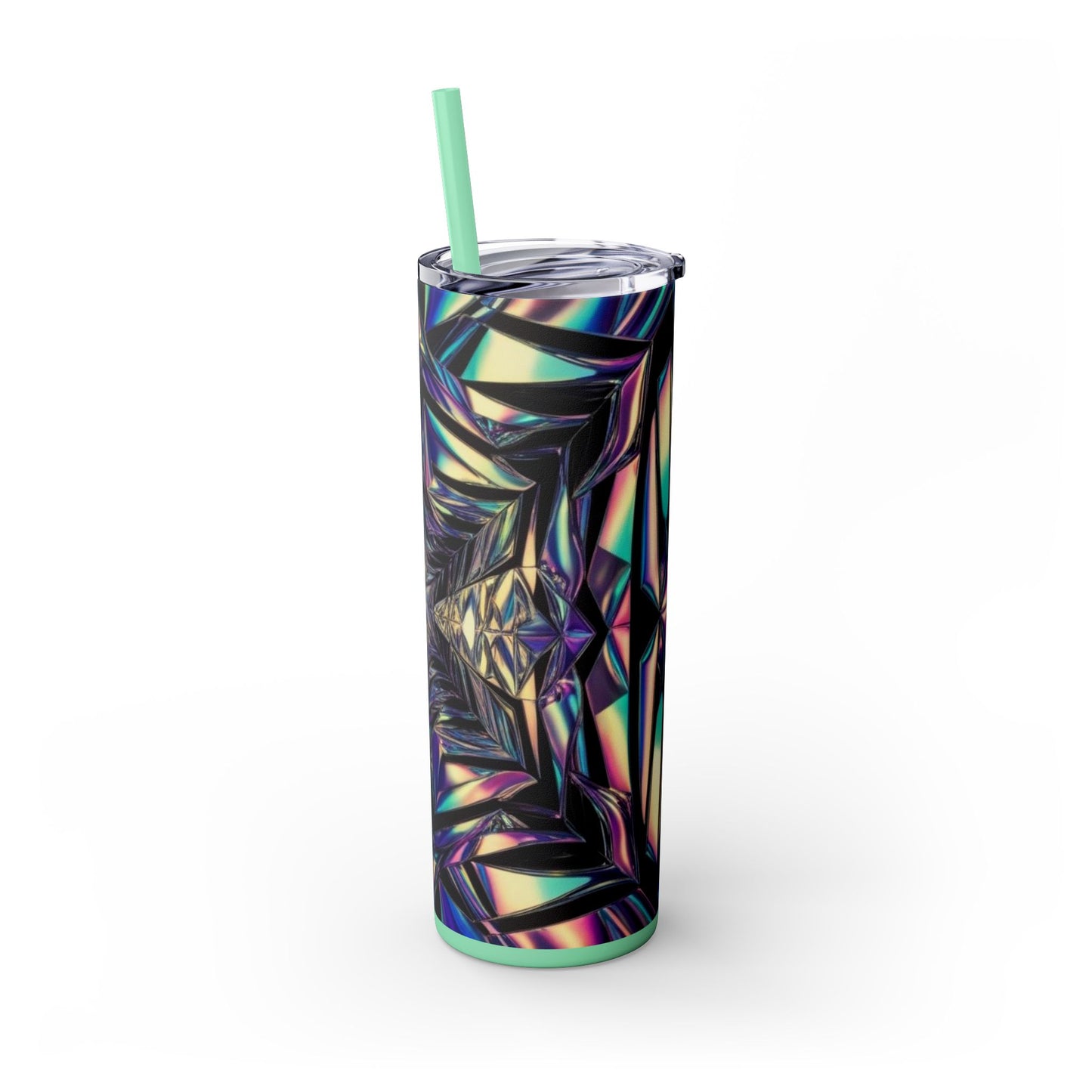 Optical Illusion Skinny Tumbler with Straw, 20oz