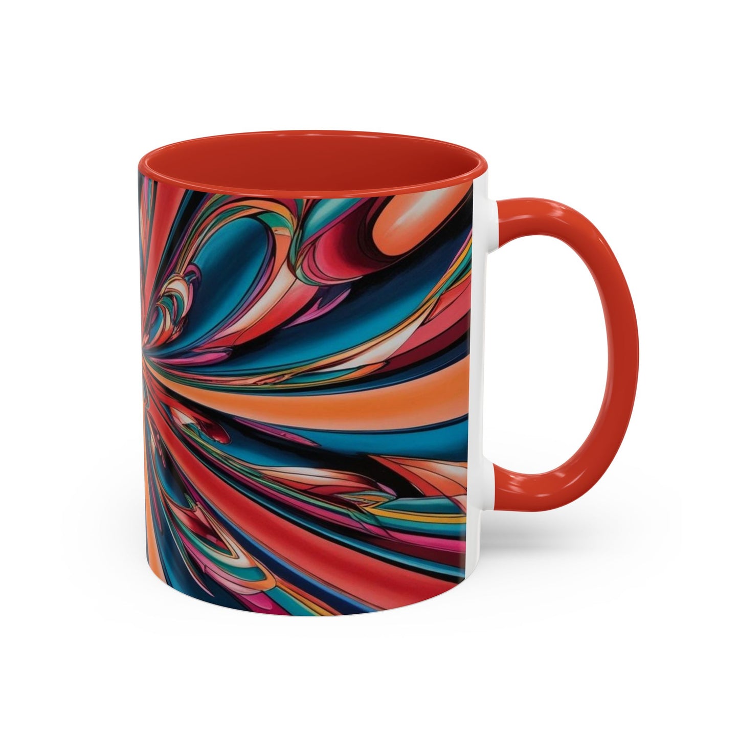 Optical Illusion Accent Mug – Ceramic Coffee Cup