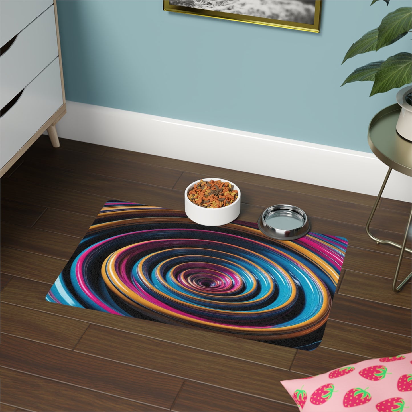 Pet Food Mat (12x18) - Optical Illusion