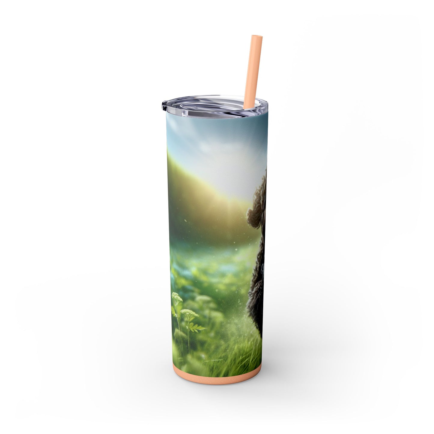 Portuguese Water Dog Skinny Tumbler with Straw, 20oz