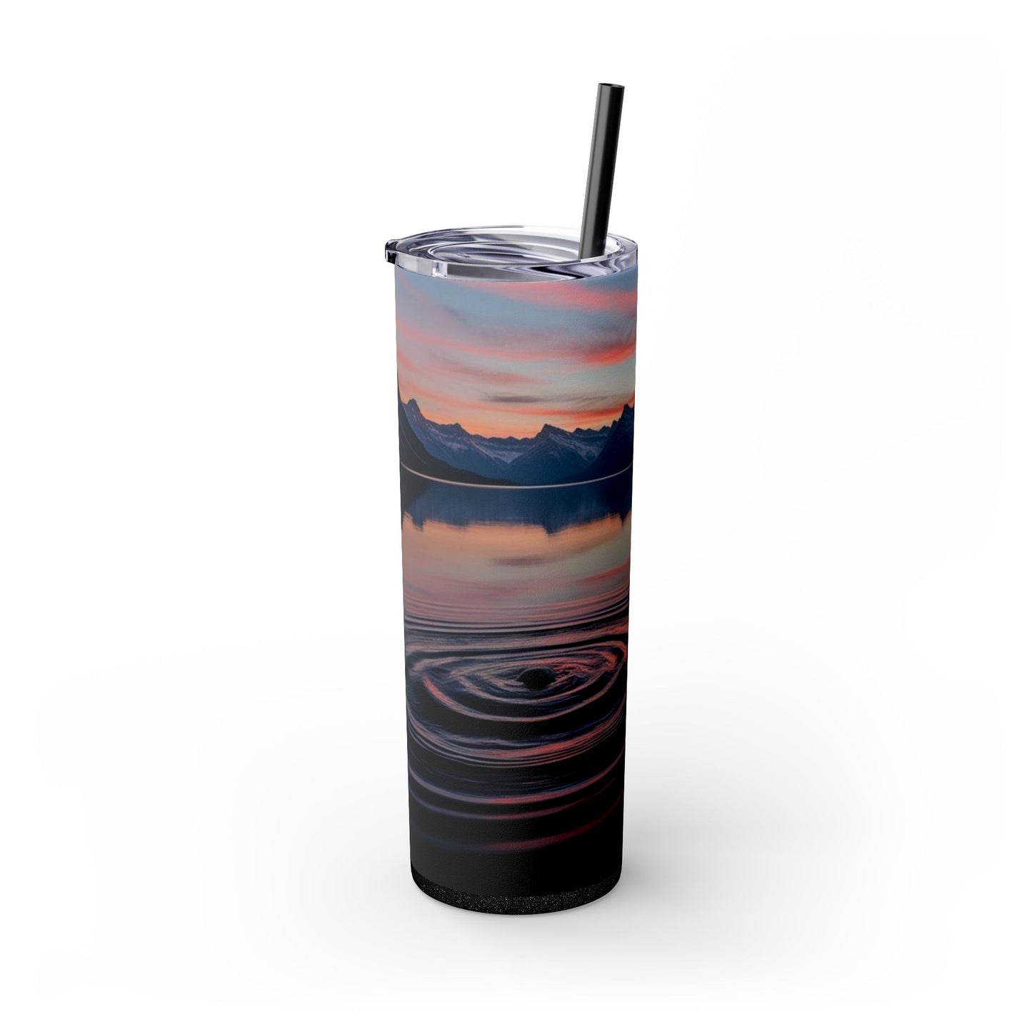 Ripple in a Mountain Lake Skinny Tumbler with Straw, 20oz