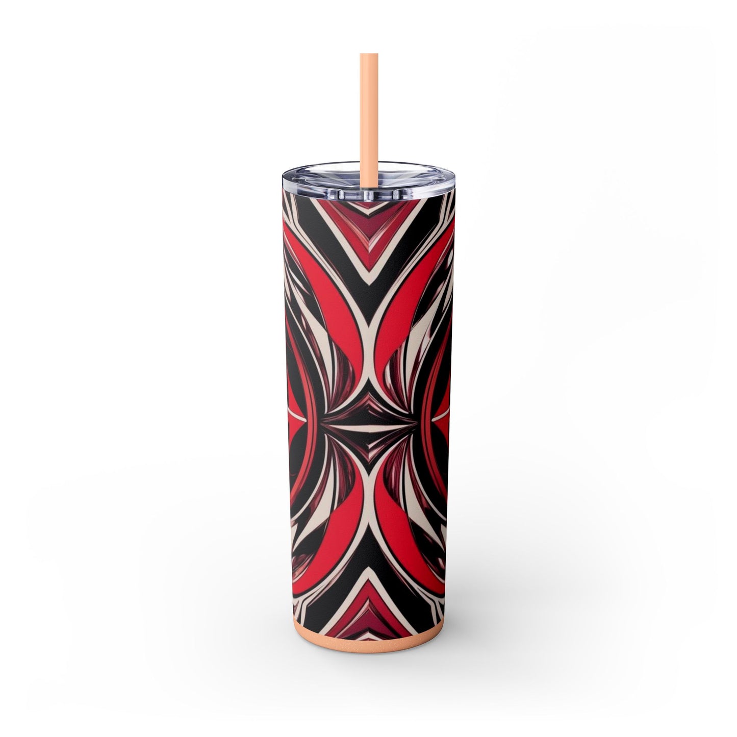 Optical Illusion Skinny Tumbler with Straw, 20oz