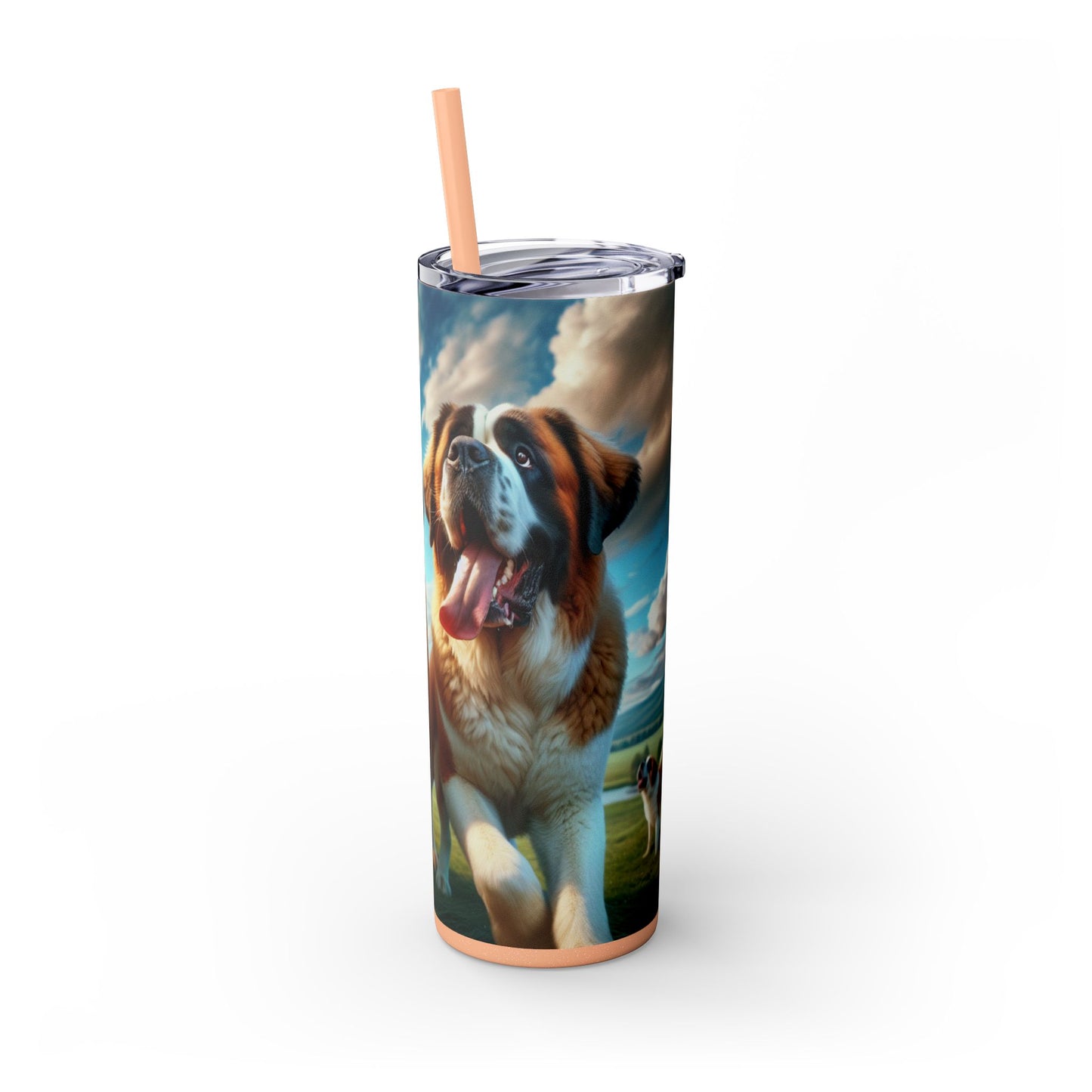 Saint Bernard Skinny Tumbler with Straw, 20oz