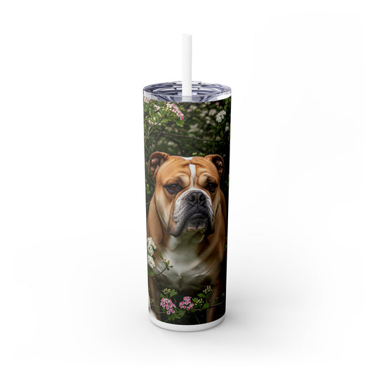 Olde English Bulldogge Tumbler with Straw, 20oz