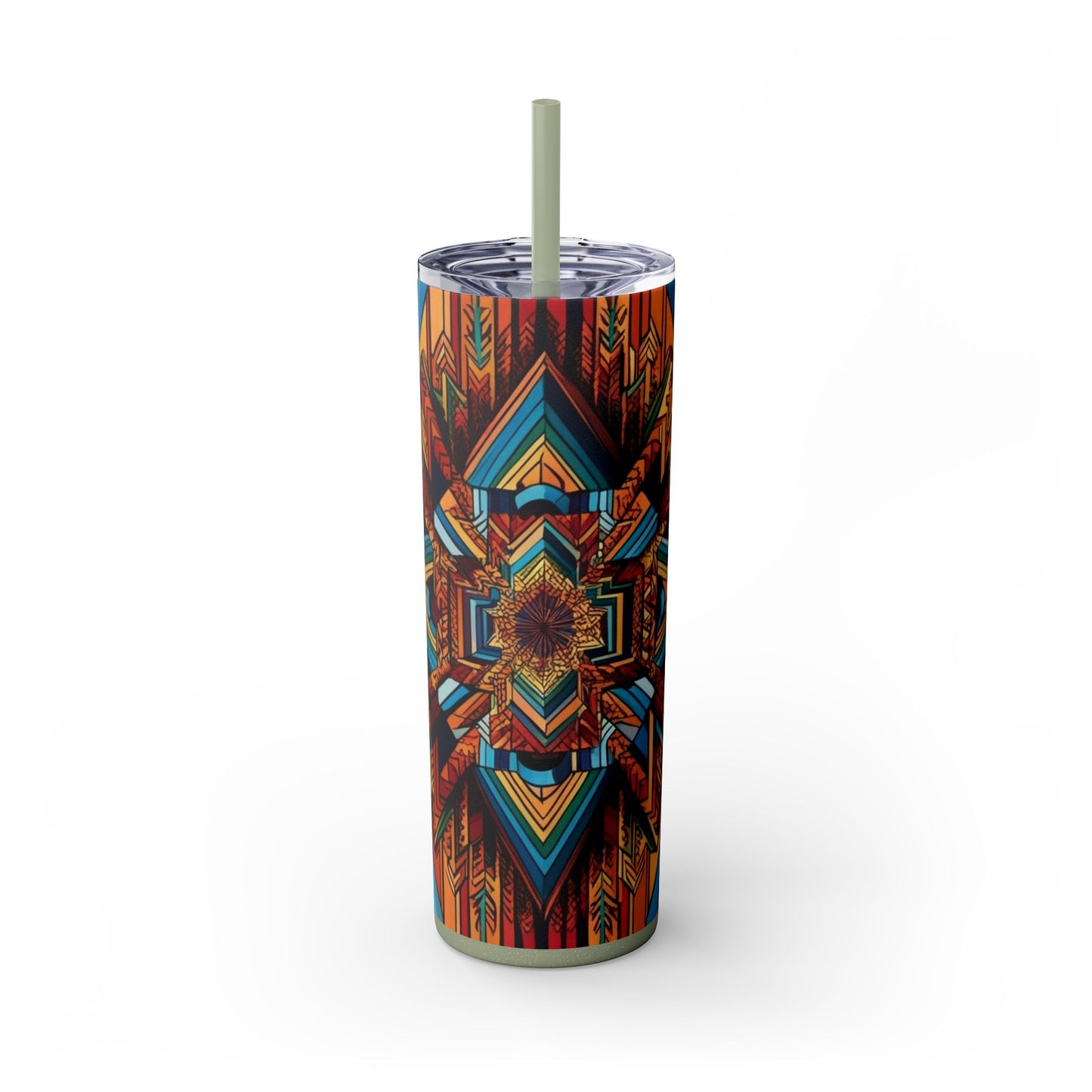 Optical Illusion Skinny Tumbler with Straw, 20oz