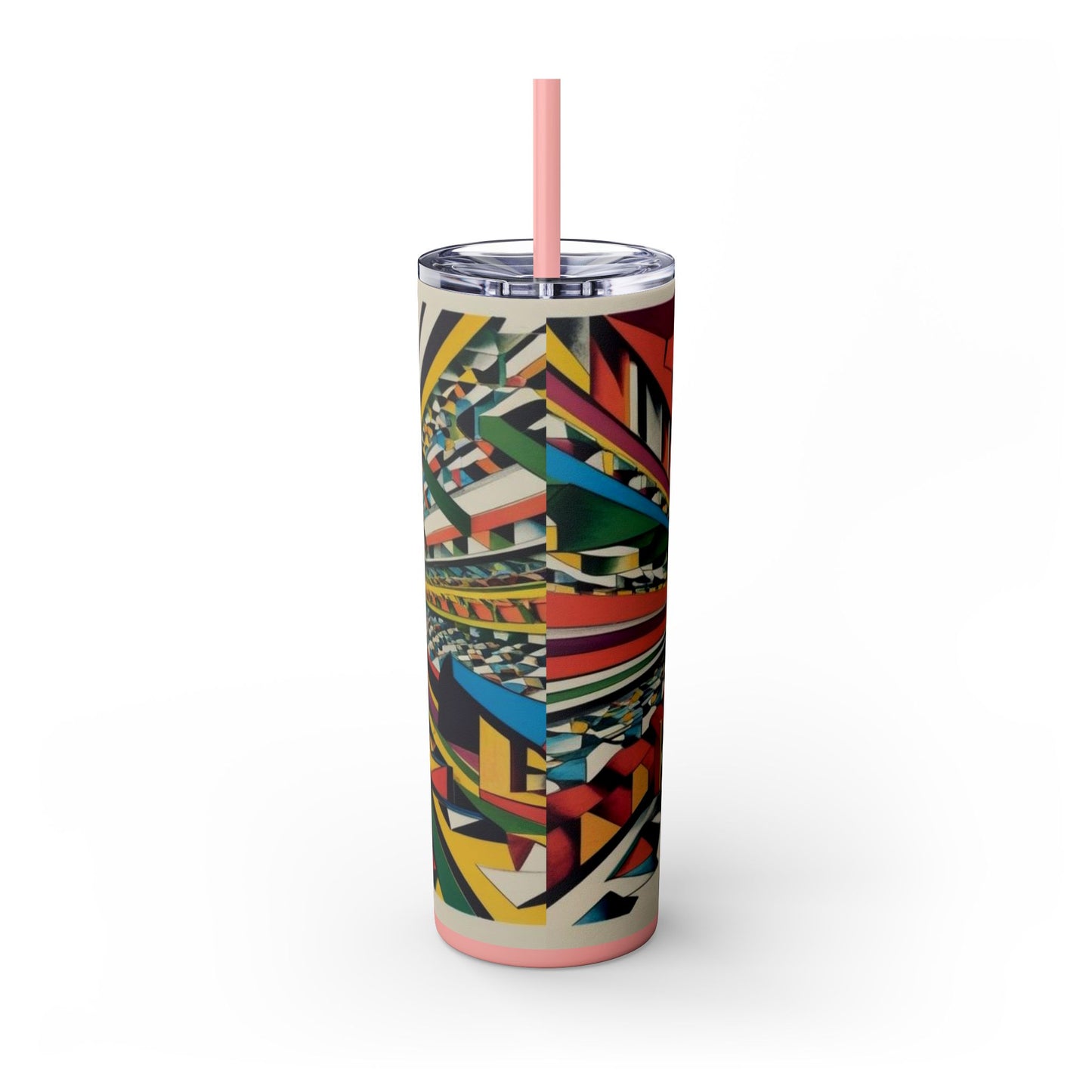 Optical Illusion Skinny Tumbler with Straw, 20oz