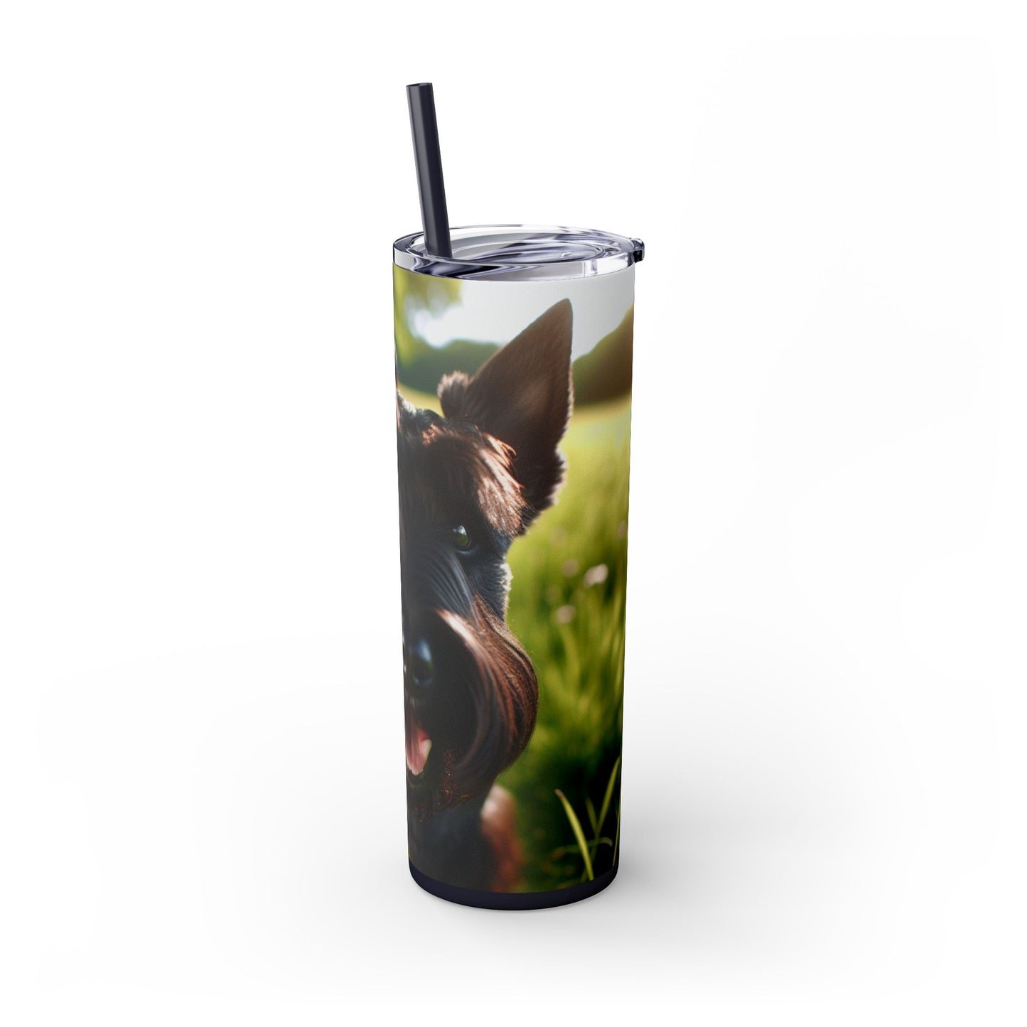 Scottish Terrier Skinny Tumbler with Straw, 20oz