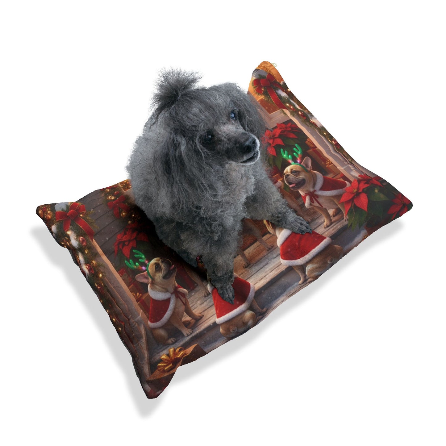 French Bulldogs Holiday Caroling Pet Bed