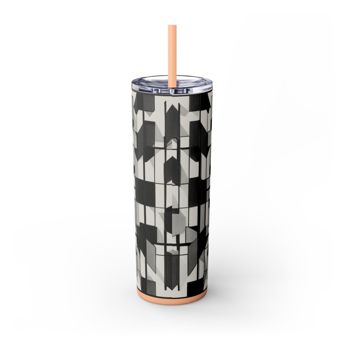 Optical Illusion Skinny Tumbler with Straw, 20oz