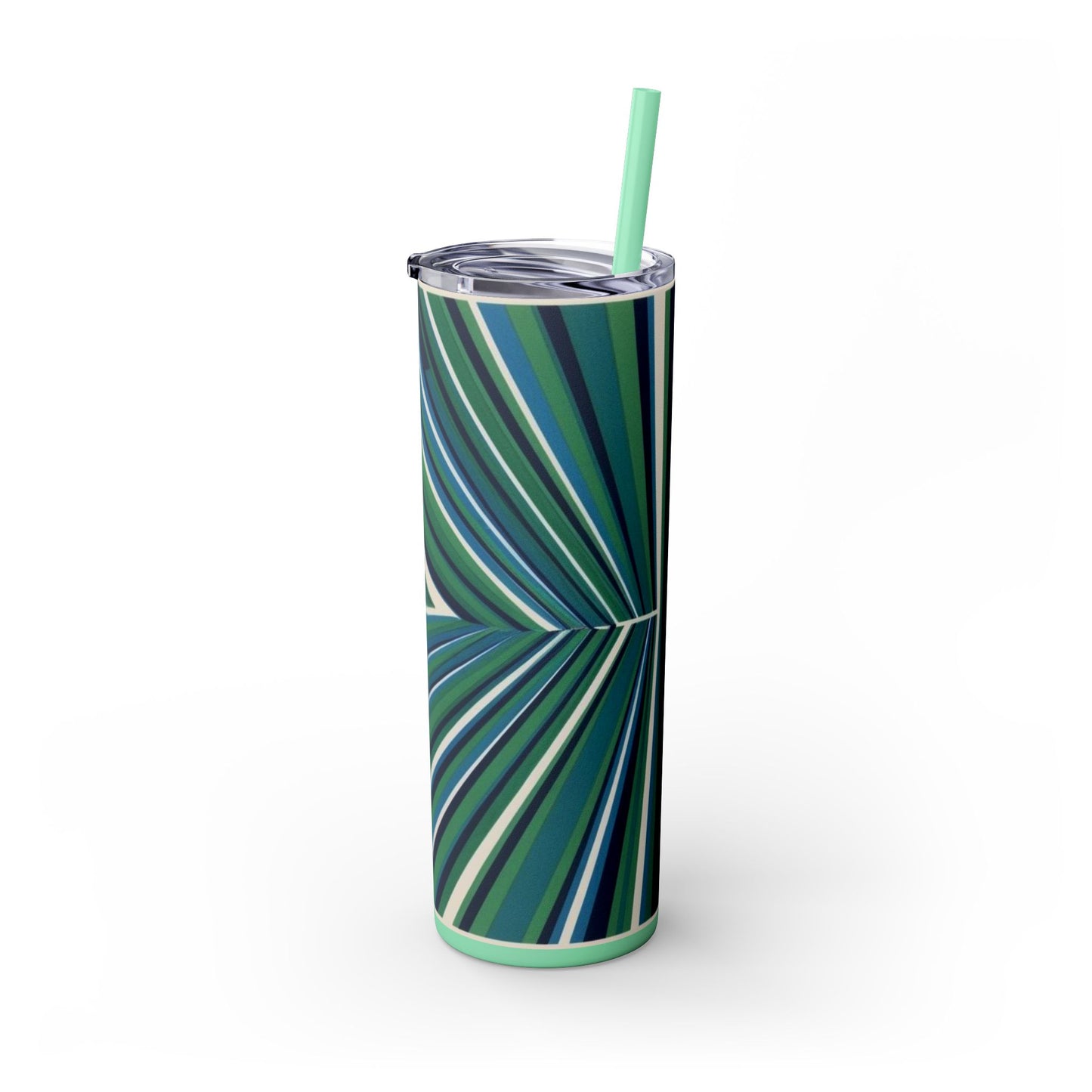 Optical Illusion Skinny Tumbler with Straw, 20oz